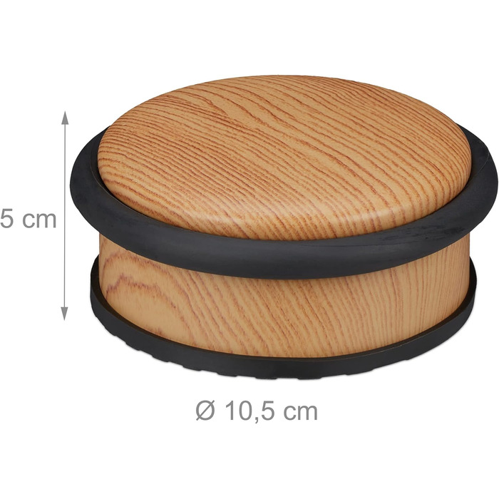 Дверний обмежувач підлоговий, для важких дверей, нержавіюча сталь, гума, плоский, підлоговий буфер під дерево HxD 5 x 10,5 см, сві