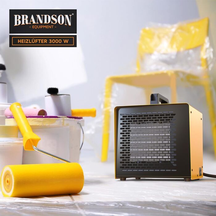 Керамічний обігрівач потужністю 3000 Вт - Осушувач повітря - Будівельний осушувач повітря - Турбоелектричний вентилятор-обігрівач із захистом від перегріву, надзвичайно потужний - для будівельних майданчиків, будинків, майстерень, гаражів