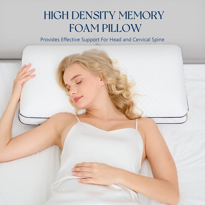 Подушка з гелевої піни з ефектом пам&39яті, ергономічна подушка зі знімним чохлом, ортопедична подушка для сну на боці, подушка для зняття болю в шиї, 70 * 40 * 13 см