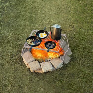 Складаний кемпінговий гриль REDCAMP, решітка для гриля на відкритому повітрі для пляжного гриля, легка портативна решітка для гриля з нержавіючої сталі для пікніків, походів, кемпінгу, барбекю на відкритому повітрі, задніх дворів, виживання, 44x32 см сіро