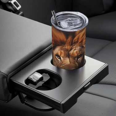 Кухоль з прямою трубочкою, дизайн The Lion&39s Gaze, 590 мл, дорожній кухоль, підходить для кемпінгу, офісу та дому