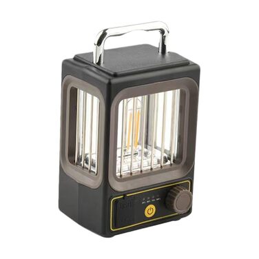 Сонячний ліхтар, портативний кемпінговий ліхтар, 9,5 x 8,9 x 16,5 см, акумуляторний, бездротовий, світлодіодний з міцною конструкцією, садовий настільний світильник, вуличний ліхтар з яскравим дизайном для подвір&39я та саду, сірий