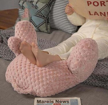 Пухнаста подушка для читання з шерпа-флісу з підлокітниками для сидіння в ліжку, читання, ігор, перегляду телевізора, поперекової підтримки, м&39якої подушки, підставки для дивана, підтримки спини, валика для шиї 68x36 см, кава