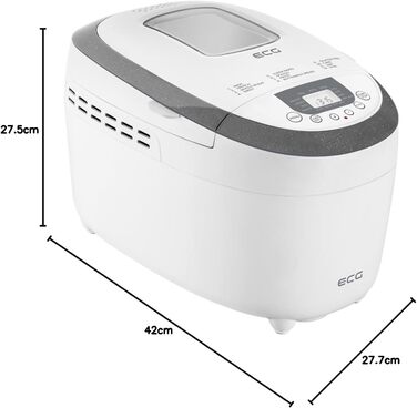 Хлібопічка ECG PCB 82120, пластикова, біла