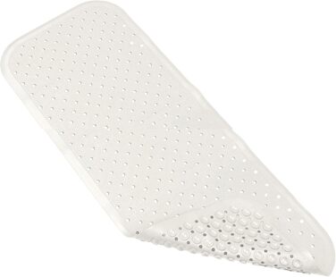 Килимок для ванни XL з протиковзким покриттям 96x34 см, без пластику, натуральний каучук FSC, 100 без BPA та ПВХ, підкладка для ванни кольору перлинно-білий, білий, перлинно-білий XL