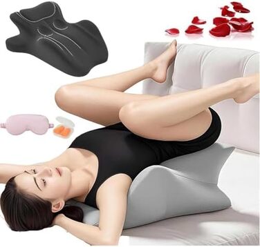 Універсальна подушка Liborah, подушка з кутом нахилу 27 для інтимної близькості, ергономічна подушка з піни з ефектом пам&39яті, чохол з бамбука, який можна прати, підтримка хребта та спини, ідеально підходить для сидіння та лежання (чорна)