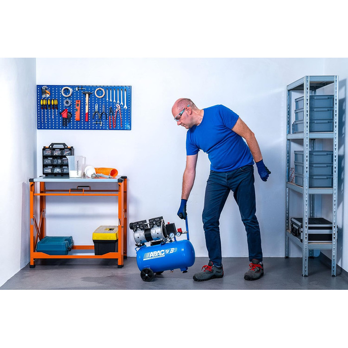 Малошумний повітряний компресор EASE-AIR 24, безмасляний повітряний компресор, максимальний тиск 8 бар, потужність 1 к.с., 24-літр