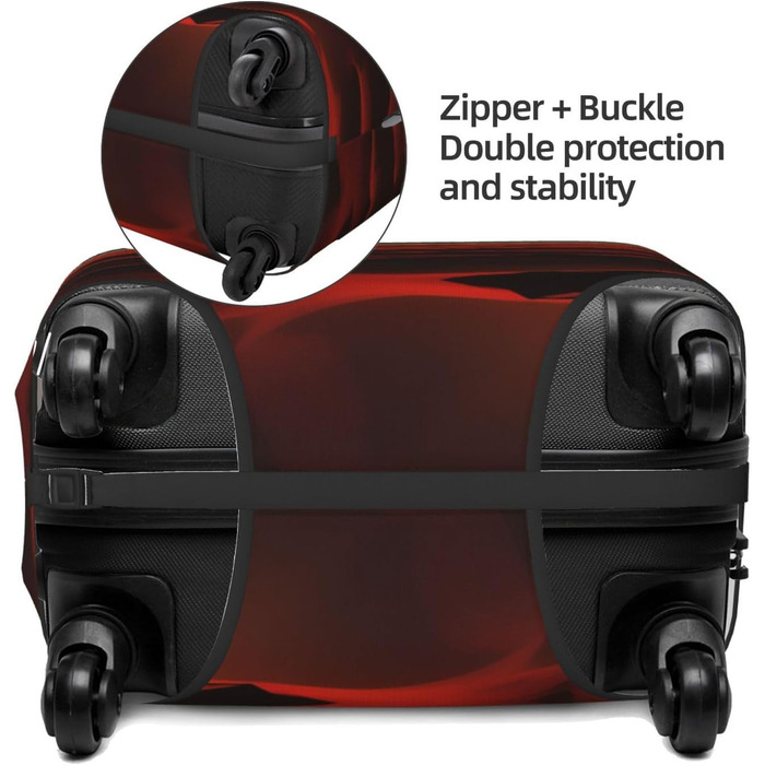 Чохол для валізи поперечного формату, міцний, підходить для валіз розміром 45.7 - 81.3 см, розмір M, Чорний, Середній