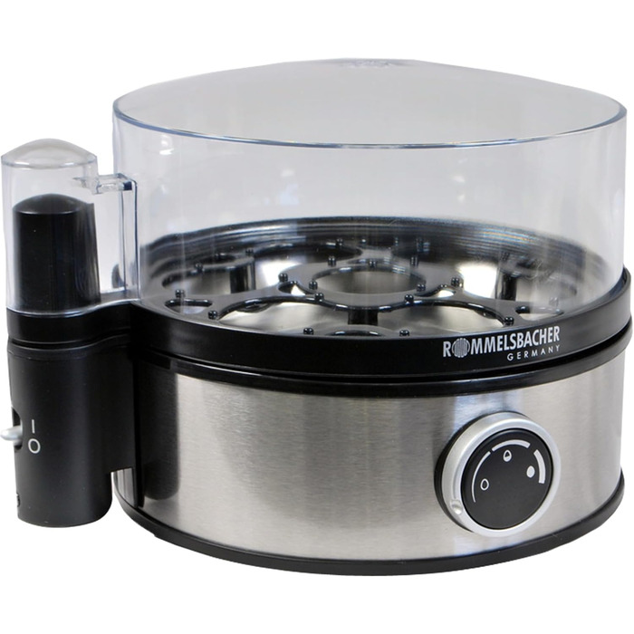 Яйцеварка ROMMELSBACHER ER 400 - на 1-7 яєць, регульована твердість, електронний контроль часу приготування, вимикач, звуковий сиг