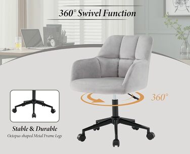 Оксамитове офісне крісло Storeo Imp, оксамит / метал, сірий