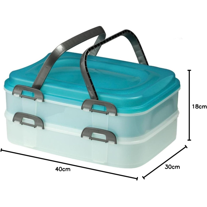 Контейнер для торта Domotti Dolce з кришкою, контейнер для зберігання продуктів (2 шт., випадковий колір)