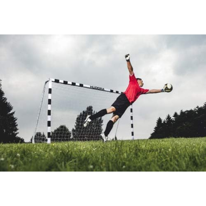 Футбольні ворота HUDORA - Міцні футбольні ворота для дітей та дорослих - Всепогодні футбольні ворота з щільною сіткою для домашнього використання - Високоякісна зовнішня стінка для дозвілля та тренувань з футболу