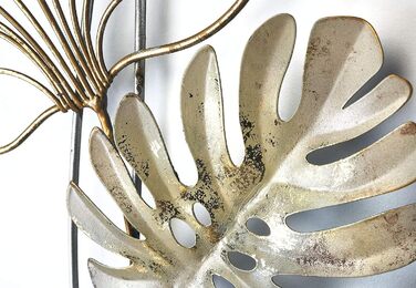 Коболо настінний фотошпалери настінне оздоблення металеві картини настінне мистецтво сучасне - MONSTERA - металл - 29x74 см - чорн