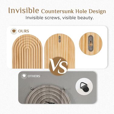 Дерев&39яна настінна полиця, стиль бохо Дерев&39яний декор стін для дитячих кімнат, маленькі настінні полиці, полиця для рослин для вітальні та спальні (натуральна)