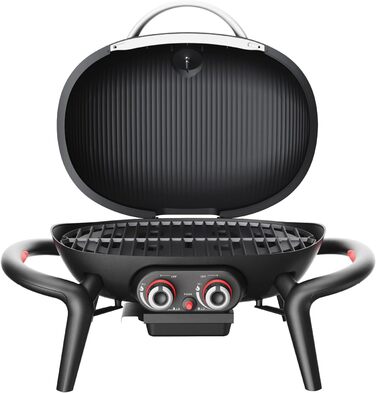 Газовий гриль TAINO KENAI, кемпінговий настільний гриль, балконний гриль, газовий, зовнішній, кухонний термометр, литий алюміній, чорний