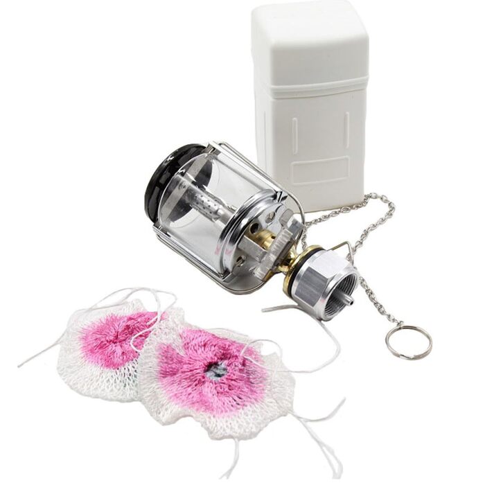 Портативний газовий ліхтар Luxshiny Camping Lighting з міді та нержавіючої сталі з кришкою. Пропановий кемпінговий ліхтар для походів, кемпінгу та надзвичайних ситуацій.