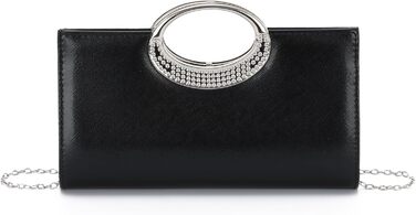 Чорне клатч-зімкнення зі знімним ланцюжком. Елегантна жіноча сумочка для вечірок, весіль, вечер та повсякденного використання.