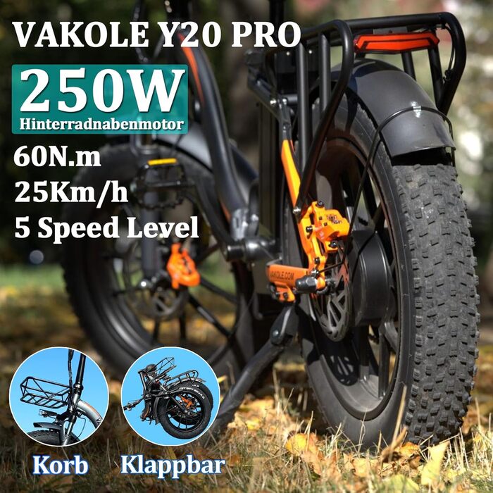 Складаний електричний велосипед Y20 Pro E-Bike з акумулятором 48 В 30 Аг, запас ходу до 120 км, 7-швидкісний чоловічий фетбайк для гірського велосипеда, пляжу та снігу