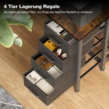 Кутовий письмовий стіл Coleshome, 100 x 70 см, метал / дерево, вінтажний коричневий