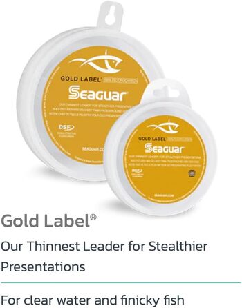 Флюорокарбонова волосінь Seaguar Gold Label, тонка та міцна рибальська волосінь, подвійна структура для міцності та мякості, низька память для легкого затягування вузлів