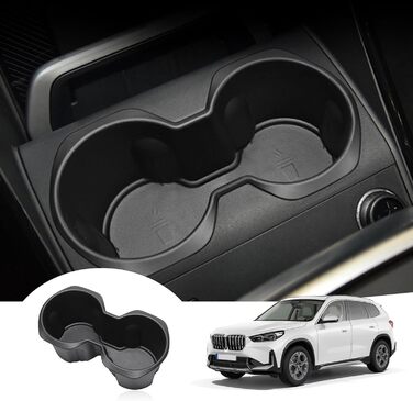 Сумісний з BMW X1 U11 2023 2024 Тримач чашки, iX1 2023 TPE м'яка гума центральної консолі тримач чашки, килимки-органайзери, протиковзкі антивібраційні, аксесуари X1 U11