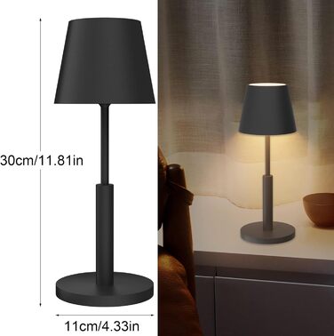 Акумуляторна настільна лампа Світлодіодний бездротовий сенсорний вимикач для приміщень/на вулиці з можливістю затемнення IP54 водо