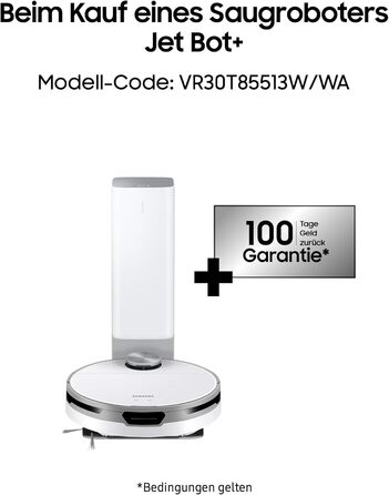 Робот-пилосос Samsung Jet Bot VR30T85513W/WA, потужність всмоктування 5 Вт, 0,3 , станція очищення, датчик LIDAR, інтелектуальне к