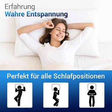 Пухові подушки 40x80 см (комплект з 2 шт.) - Подушки зі 100 пір&39яним наповнювачем та бавовняним чохлом, сертифіковані Oeko-Tex та виготовлені в Німеччині, ідеально підходять для алергіків та дітей, наповнювач 600 г, комплект з 2 шт., 40 x 80 см