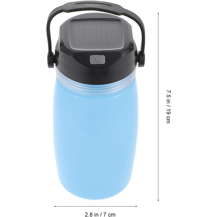 Сонячний чайник Supvox USB для кемпінгу з сонячною зарядкою, легкий, багатофункціональний як чайник і нічник, портативний для пригод на свіжому повітрі, синій, для кемпінгу та походів