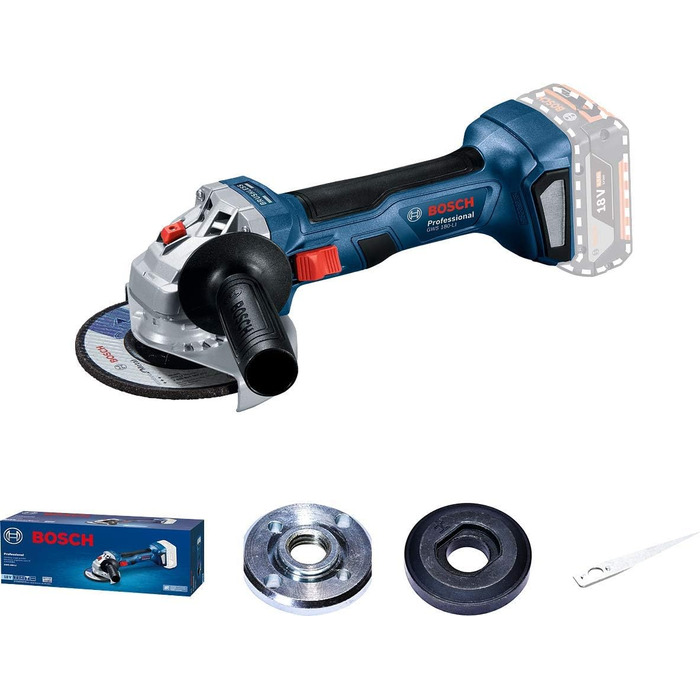 Акумуляторна кутова шліфувальна машина Bosch Professional GWS 180,LI (18 вольт, SOLO, Ø диска 125 мм, у коробці) 125 мм / 4,9 дюйм