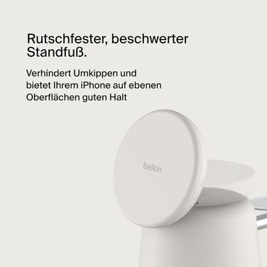 Бездротова зарядна станція Belkin BoostCharge Pro 2-в-1 з MagSafe (15 Вт), зарядний пристрій MagSafe, сумісний з iPhone серій 16,