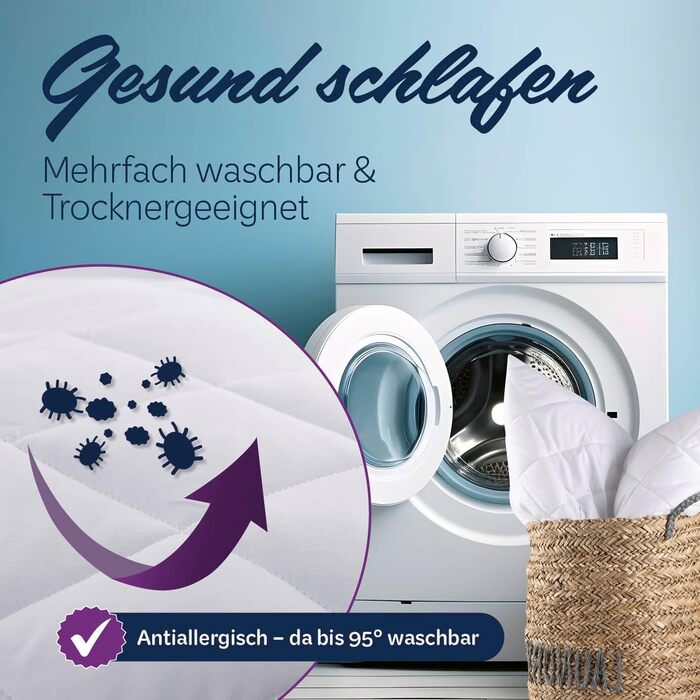 Стьобані подушки з мікрофібри 80x80 см Підходять для алергіків, сертифіковані Oeko-Tex, наповнювач з волокна, вага наповнювача 1000 г Можна прати в пральній машині при 95C 80x80 см (2 шт.), 7dreams 2 шт.