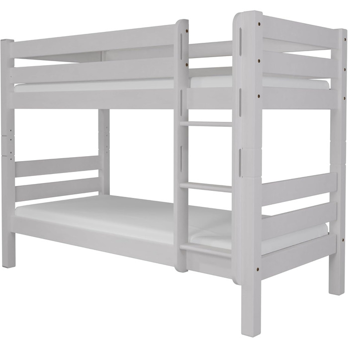 Двоярусне ліжко fornera f25 з масиву дерева для 2 дітей з серцевини бука 90x200см - двоярусне ліжко горище з рейковою рамою - дитя