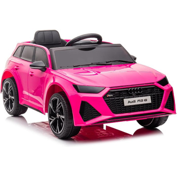 Дитячий автомобіль - електромобіль Audi RS6 - ліцензійний - акумулятор 12V7AH та 2 двигуни - 2.4Ghz MP3 шкіра Єва (рожевий)
