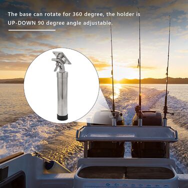 Тримач для вудки для човна Регульований тримач для вудки Тримач для вудки для човна Срібний