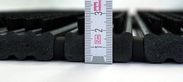 Килимок для вулиці Astra Super Brush - Алюмінієвий килимок - Алюмінієвий килимок для бруду для використання в приміщенні - Надзвичайно міцний - Нековзний - Екологічний - 40x60 см, Чорний 40 x 60 см (Прямокутний) Чорний