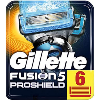 Леза для бритви Gillette Fusion 5 ProShield Chill з обрізним лезом для точності та антифрикційного покриття, 6 змінних лез