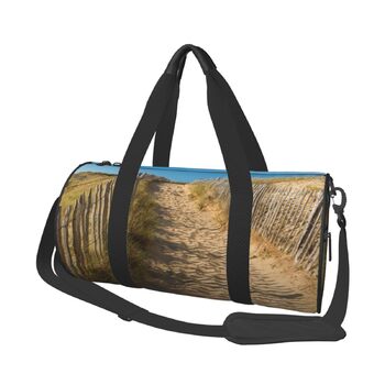 Спортивна сумка, дорожня сумка, пляжний принт, з принтом, сумка на нічліг, чорна, універсальний розмір, сумка для подорожей