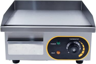 Електрична гладка сковорода, професійний гастроелектричний гриль Електрична плита для гриля з чавунною поверхнею гриля 35.5 x 30 см 1500 Вт для ресторанів, кухні, комерційних, побутових тощо. 36 x 38 x 20 см