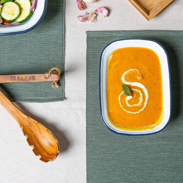 Тарілки для тортів та інших страв Argon Tableware з білої емалі - 20 см - темно-сині - упаковка з 2 шт.