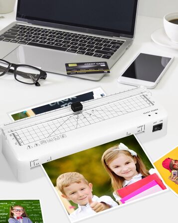 Ламінатор, ламінатор А4 зі швидким прогріванням, ламінатори А4/А5/А6 80-125 мікрон з вбудованим різаком для дому, офісу, школи, фотографії А4 10 шт.