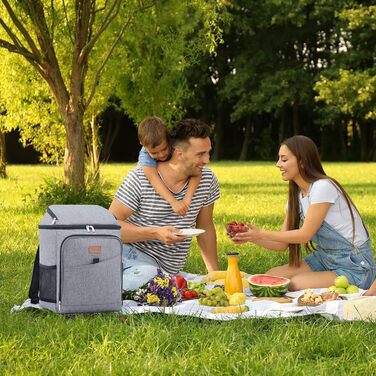 Ізольована сумка-холодильник Lifewit 32L 34 Can, великий рюкзак-холодильник, герметична портативна сумка для обіду, м&39яка сумка-холодильник для активного відпочинку на свіжому повітрі, пікніків, пляжу, барбекю, кемпінгу, подорожей, сімейного використанн