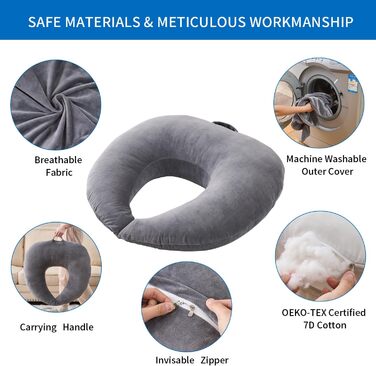 Подушка для підтримки постави на колінах, для читання, гри та в&39язання гачком, подовжена подушка-підлокітник у формі серця для сидіння на дивані або в ліжку, чохол, який можна прати (м&39який сірий колір)