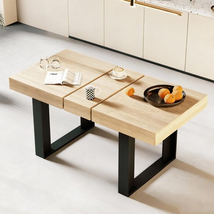 Розсувний обідній стіл 120-160 см для 2-6 осіб, сучасний кухонний стіл, простий обідній стіл, високоміцний великий стіл для вітальні, їдальні, квартири