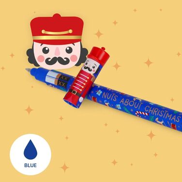 Різдвяний набір стираних гелевих ручок LEGAMI, зимове видання набір Лускунчик із 3 стираними гелевими ручками Лускунчик, Балерина та Мишачий король