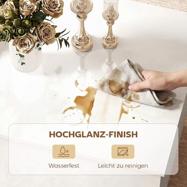 Журнальний столик HOMCOM з регульованою висотою, стіл для вітальні з підйомною стільницею, 2 шухлядами та прихованим місцем для зберігання, журнальний столик-диван для вітальні, білий глянець