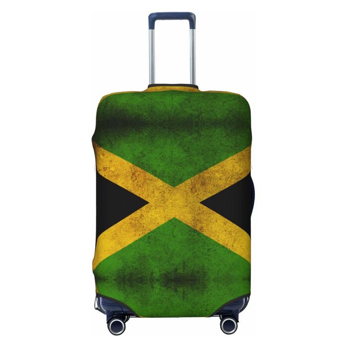 Чохол для валізи з вінтажним прапором Ямайки, міцний захист для багажу, підходить для валіз розміром 45,7 - 81,3 см, розмір XL, Чорний, X-Large