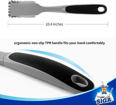 Щітка для миття посуду MR.SIGA з нековзною ручкою Вбудований скребок, щітка для миття сковорідок, каструль і сковорідок, чищення р
