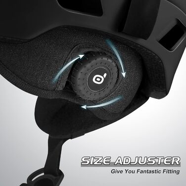 Лижний шолом Odoland для дорослих з козирком, легкий гоночний шолом з козирком для чоловіків та жінок, шолом для сноуборду S (52-55 см) чорний