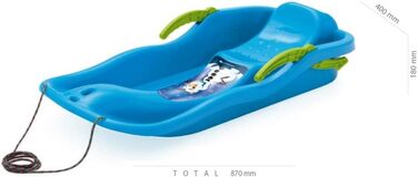 Сніговий боб снігова гірка пластик вкл. тягнучий трос і гальма синій